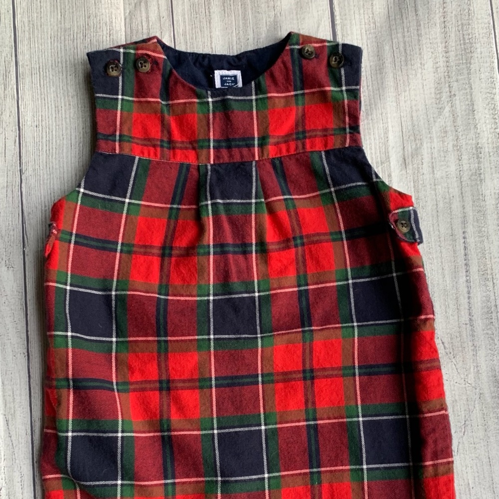Janie and Jack boys Plaid holiday shortall 12-18